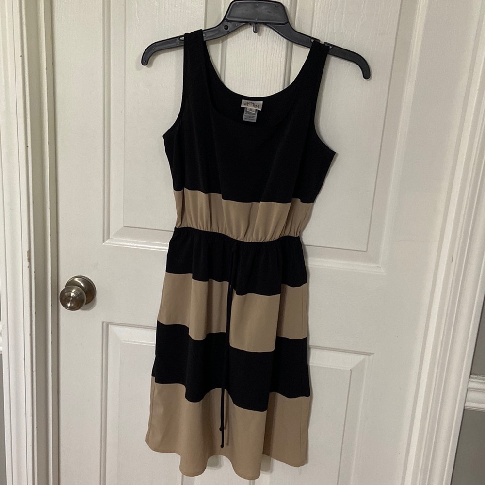 Black and camel color sundress